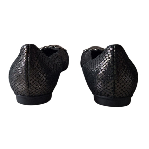 AGL Metallic Leather Ballet Flats Italy Business Casual Professional EU 41 - Picture 3 of 7